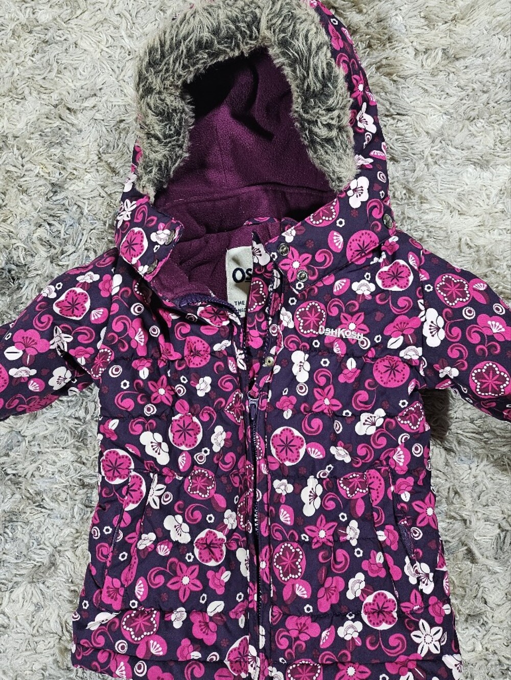 OshKosh B'gosh Purple Floral Hooded Jacket